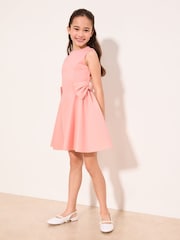 Lipsy Pink Scuba Bow Mini Dress (5-16yrs) - Image 3 of 5