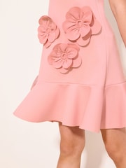 Lipsy Pink Scuba Corsage Dress (5-16yrs) - Image 2 of 5