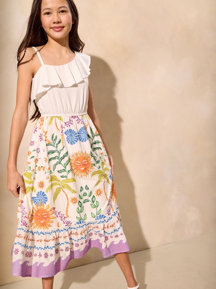 Lipsy 2-in-1 Tropical Poplin Holiday Shop Dress (5-16yrs) - Imagen 2 de 5