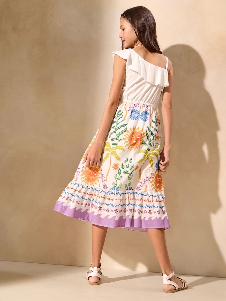 Lipsy 2-in-1 Tropical Poplin Holiday Shop Dress (5-16yrs) - Imagen 5 de 5