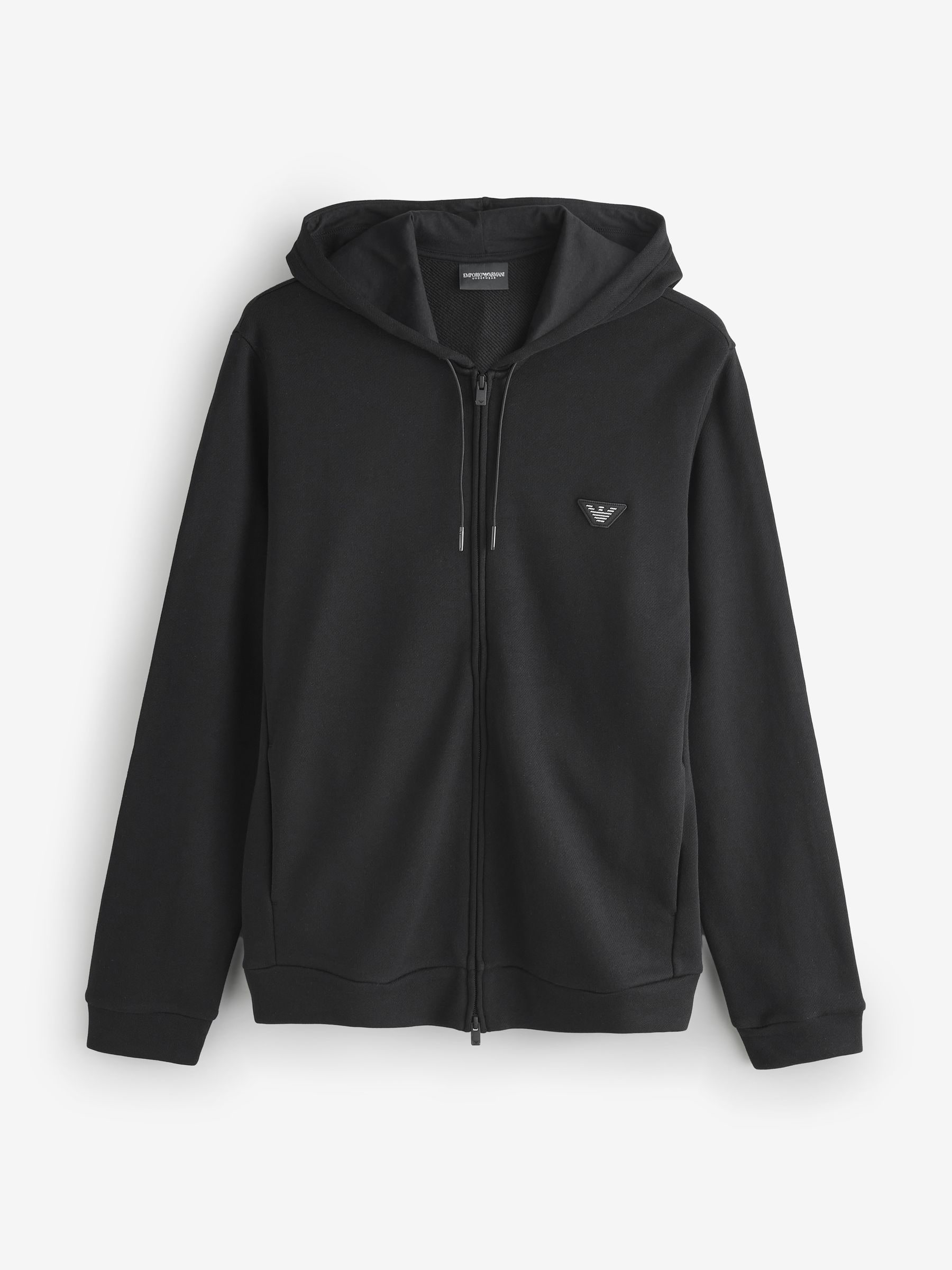 Buy Emporio Armani Black Modal Terry Full Zip Hoodie from the Next
