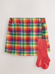Rainbow Check Skort & Tights Set (3mths-7yrs) - Image 5 of 10