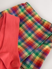 Rainbow Check Skort & Tights Set (3mths-7yrs) - Image 9 of 10