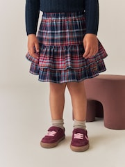 Navy/Red Check Pullon Rara Skirt (3mths-7yrs) - Image 1 of 4