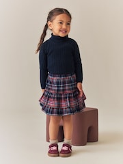 Navy/Red Check Pullon Rara Skirt (3mths-7yrs) - Image 2 of 4