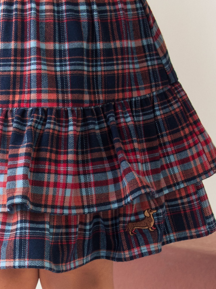 Navy/Red Check Pullon Rara Skirt (3mths-7yrs) - Image 4 of 4 Navy/Red Check Pullon Rara Skirt (3mths-7yrs) - Image 4 of 4
