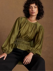 Ro&Zo Green Peplum Blouse - Image 2 of 5