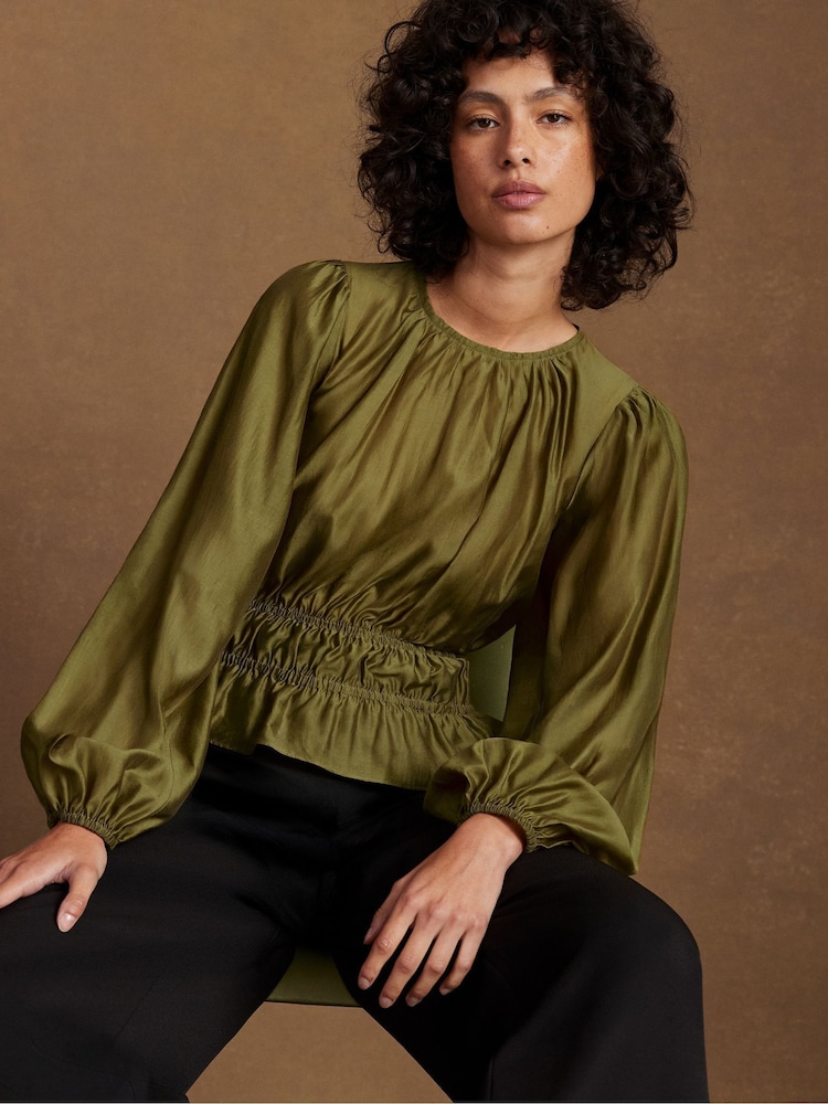 Ro&Zo Green Peplum Blouse - Image 2 of 5