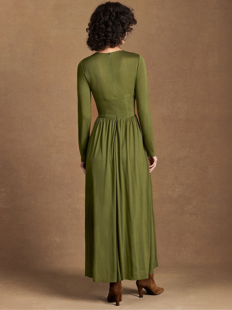 Ro&Zo Green Seamed Bodice Jersey Dress - Image 5 of 5
