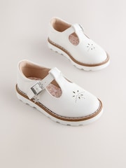 White Standard Fit (F) T-Bar Shoes - Image 1 of 6