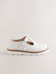 White Standard Fit (F) T-Bar Shoes - Image 3 of 6