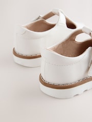 White Wide Fit (G) T-Bar Shoes - Image 3 of 5