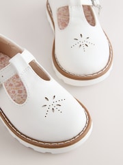 White Wide Fit (G) T-Bar Shoes - Image 4 of 5