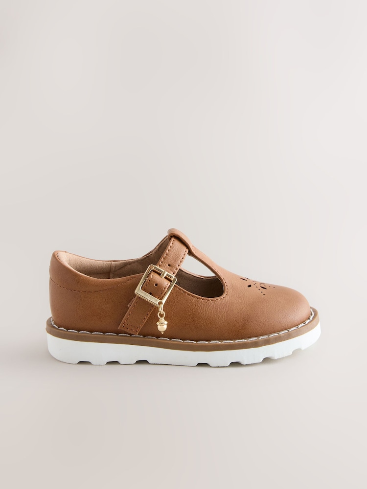 Tan Brown Standard Fit (F) T-Bar Shoes - Image 2 of 5 Tan Brown Standard Fit (F) T-Bar Shoes - Image 2 of 5