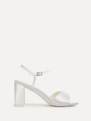 Linzi Cream Bridal Juliette Block Heeled Sandals With Diamante Buckle - Image 2 of 5