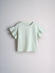 The Set 5 Pack Cotton Jersey Frill Sleeve T-Shirt and Shorts Pyjamas Set Green/Yellow/Pink/Cream - Image 3 of 13