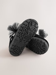 Black Velvet Shimmer Standard Fit (F) Chunky Bow Mary Jane Shoes - Image 5 of 5