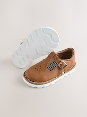 Tan Brown Wide Fit (G) T-Bar Shoes - Image 3 of 5