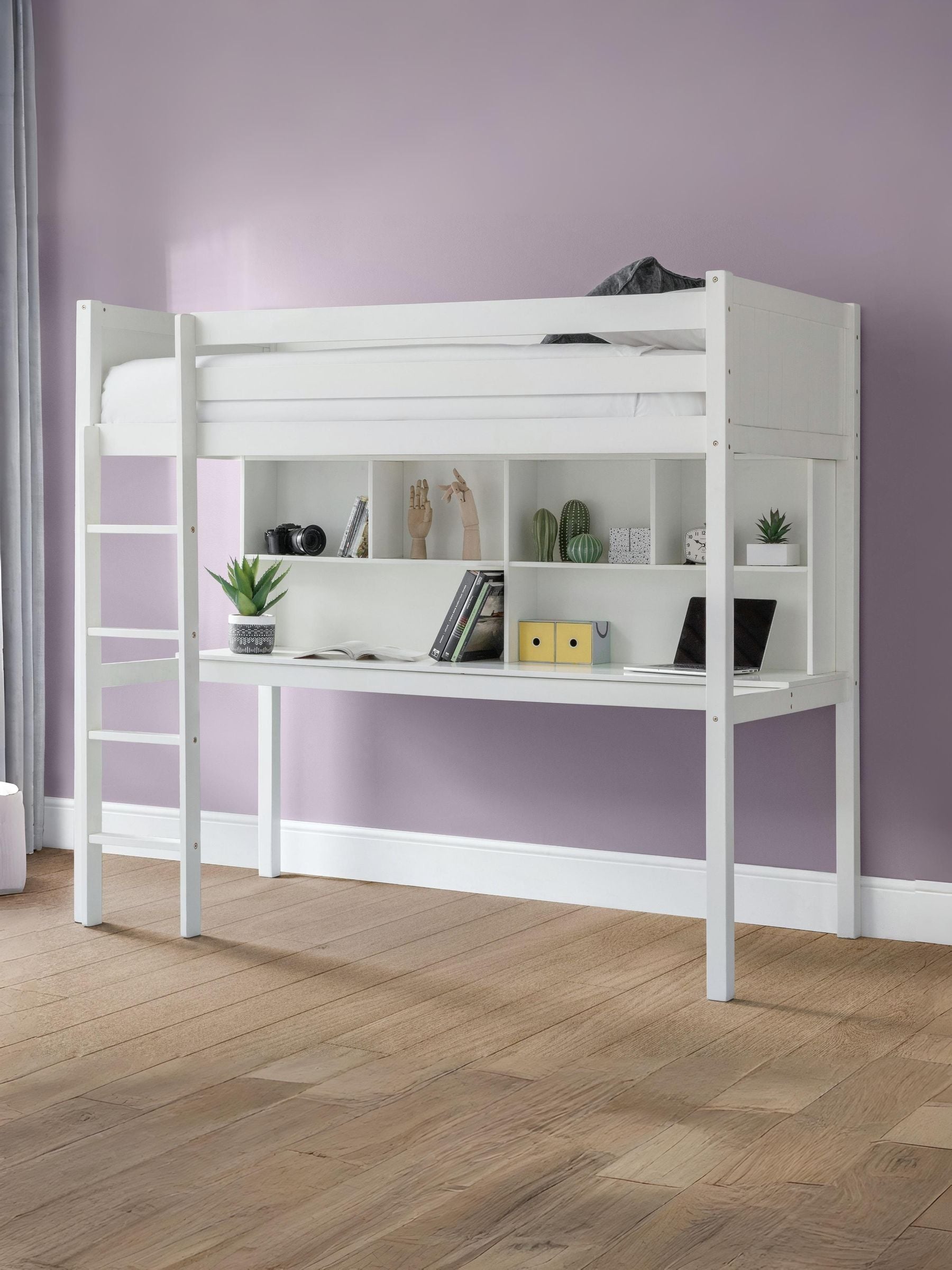 Julian Bowen Titan Surf White Wooden High Sleeper Bed Frame - 3ft Single - Image 5