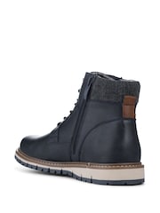 Pavers Blue Lace Up With Fabric Cuff Boots - Image 3 of 5