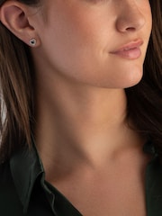 Beaverbrooks Silver White Gold 9Ct Diamond Sapphire Heart Earrings - Image 4 of 4