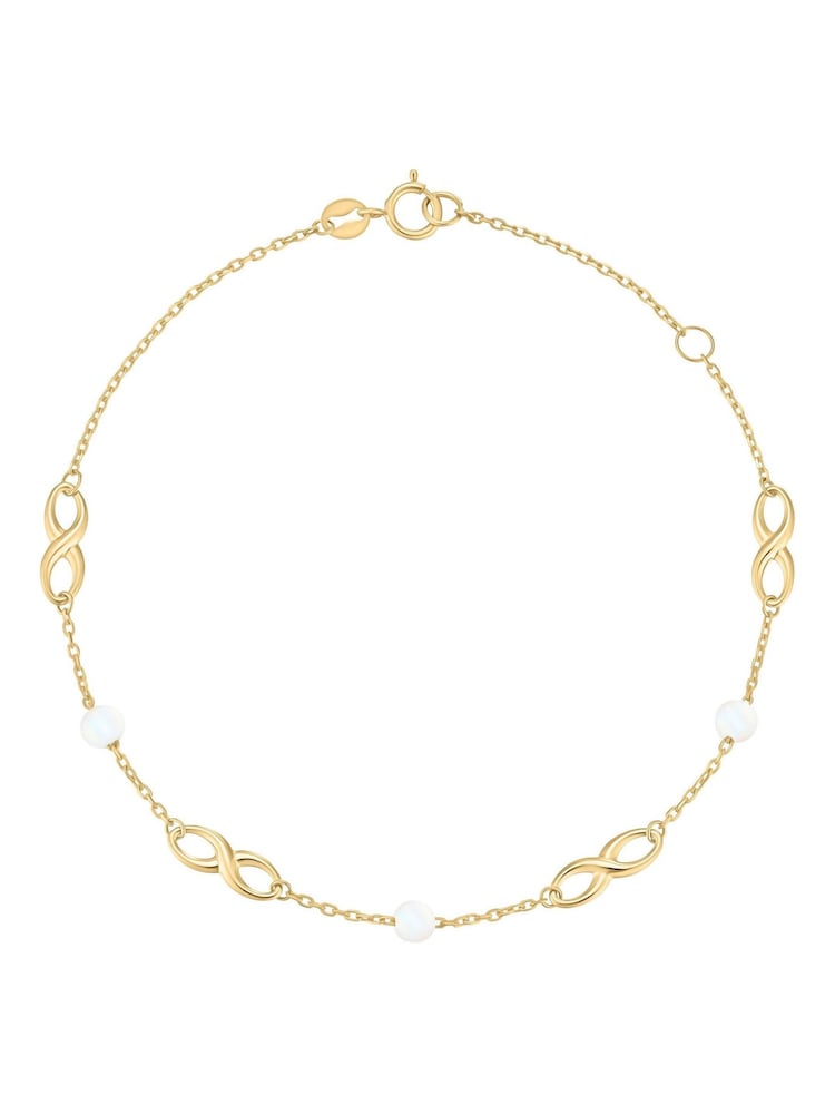 Beaverbrooks 9ct Yellow Gold Plated Freshwater Cultured Pearl Infinity Bracelet - Image 1 of 4 Beaverbrooks 9ct Yellow Gold Plated Freshwater Cultured Pearl Infinity Bracelet - Image 1 of 4