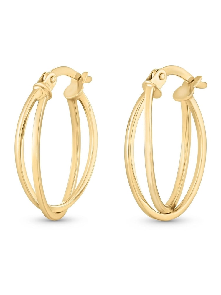 Beaverbrooks 9ct Yellow Gold Double Hoop Earrings - Image 2 of 4 Beaverbrooks 9ct Yellow Gold Double Hoop Earrings - Image 2 of 4