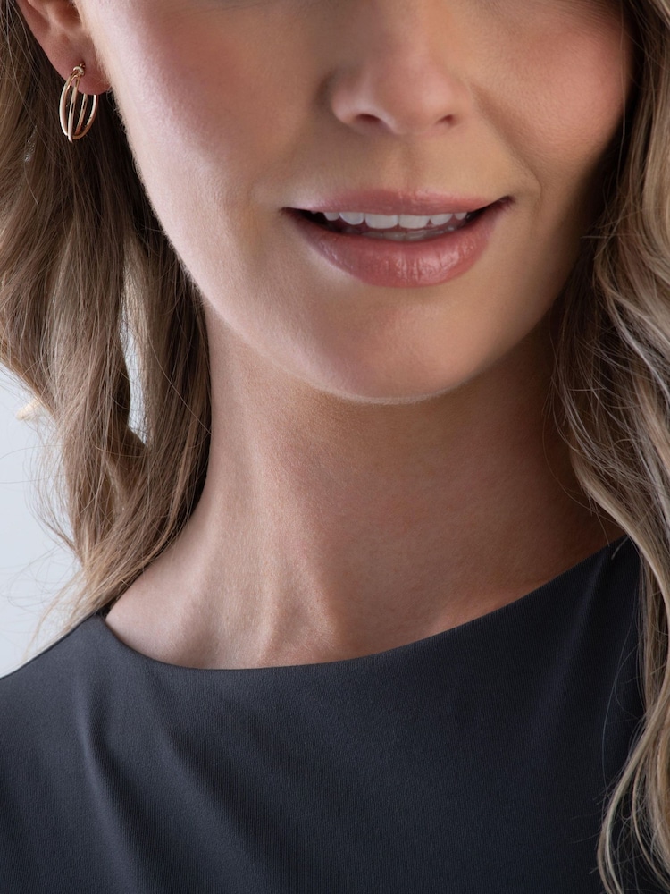 Beaverbrooks 9ct Yellow Gold Double Hoop Earrings - Image 4 of 4 Beaverbrooks 9ct Yellow Gold Double Hoop Earrings - Image 4 of 4