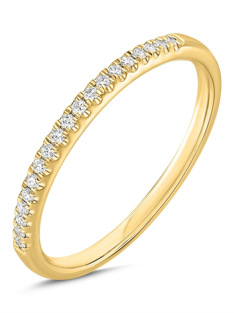 Beaverbrooks 18ct Yellow Gold Plated  Diamond 1.5mm Wedding Ring - Image 1 of 4 Beaverbrooks 18ct Yellow Gold Plated  Diamond 1.5mm Wedding Ring - Image 1 of 4
