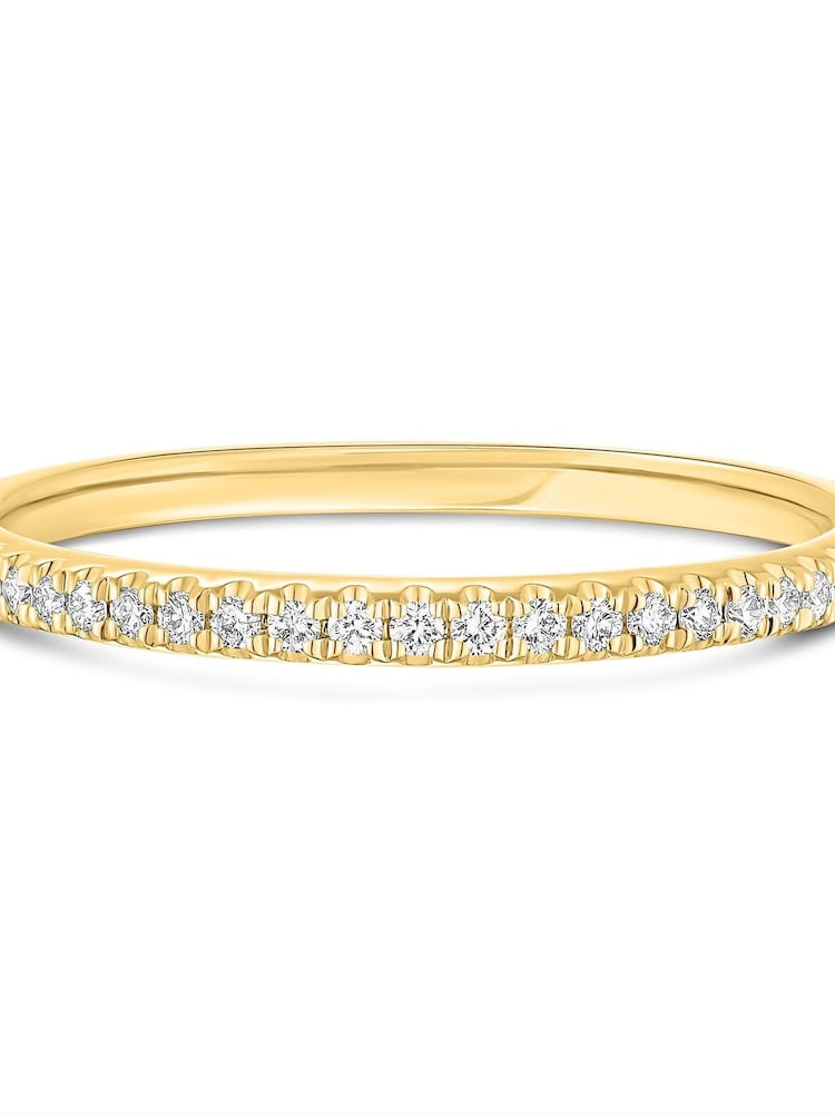 Beaverbrooks 18ct Yellow Gold Plated  Diamond 1.5mm Wedding Ring - Image 2 of 4 Beaverbrooks 18ct Yellow Gold Plated  Diamond 1.5mm Wedding Ring - Image 2 of 4