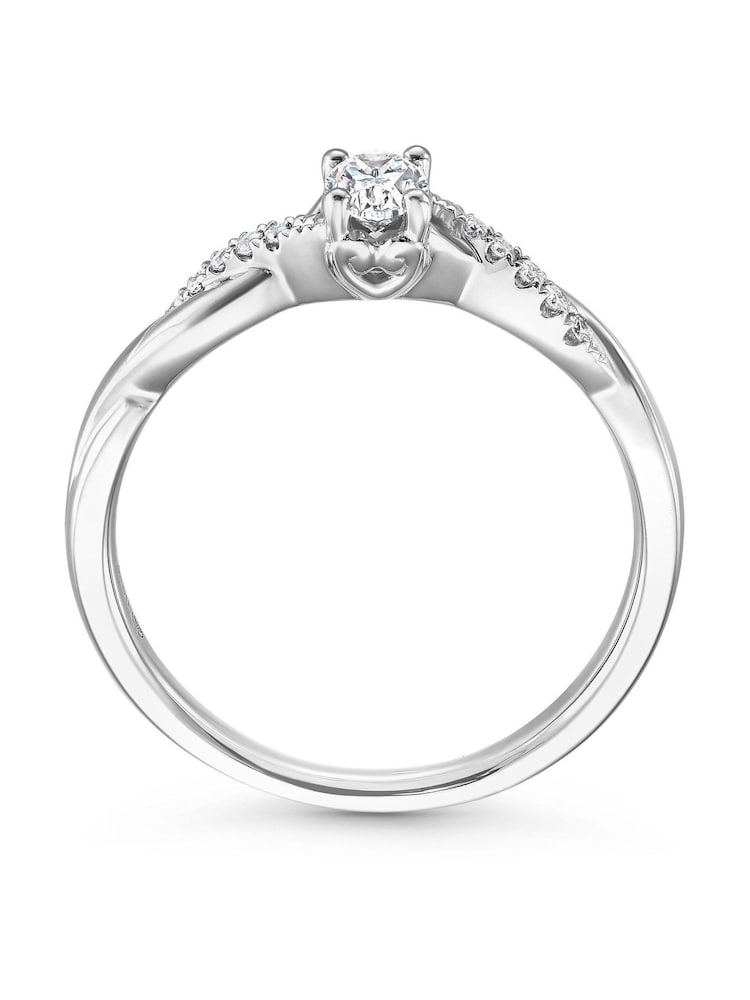 Beaverbrooks White Platinum Diamond Oval Shaped Engagement Ring - Image 2 of 5 Beaverbrooks White Platinum Diamond Oval Shaped Engagement Ring - Image 2 of 5