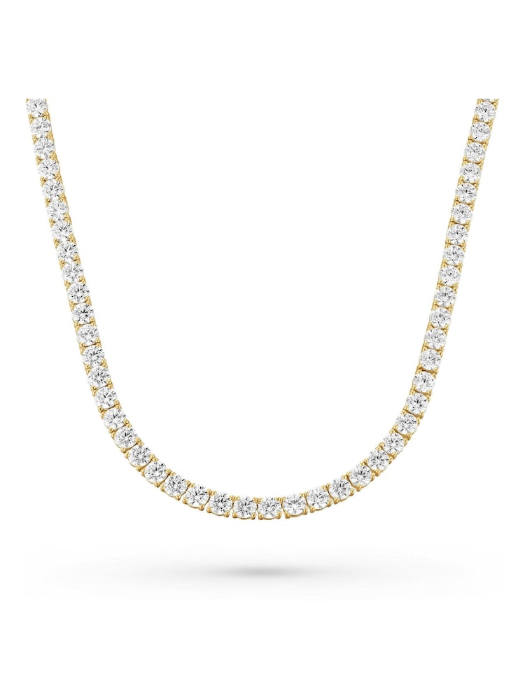 Beaverbrooks Yellow Gold Plated 45cm Cubic Zirconia Tennis Necklace - Image 1 of 4 Beaverbrooks Yellow Gold Plated 45cm Cubic Zirconia Tennis Necklace - Image 1 of 4