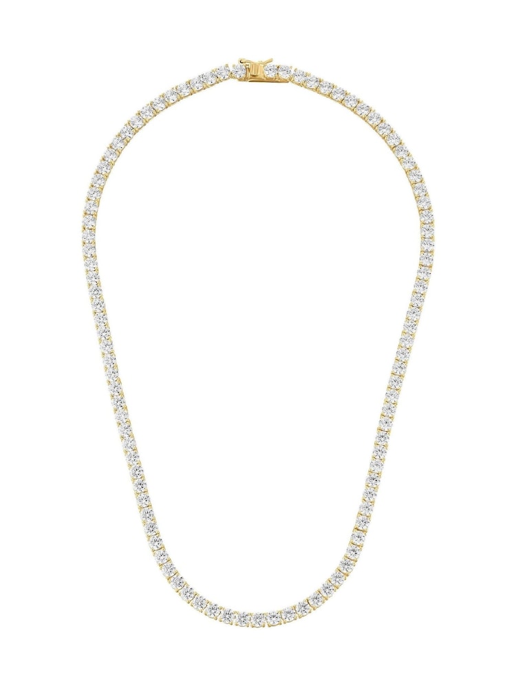 Beaverbrooks Yellow Gold Plated 45cm Cubic Zirconia Tennis Necklace - Image 2 of 4 Beaverbrooks Yellow Gold Plated 45cm Cubic Zirconia Tennis Necklace - Image 2 of 4