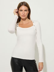 Star by Julien MacDonald White Button Detail Top - Image 1 of 5