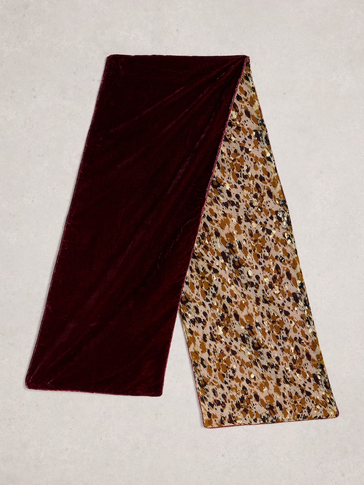 White Stuff Purple Velvet Printed Scarf - Image 1 of 3