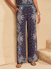 Love & Roses Hose mit weitem Bein - Bild 1 von 5