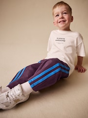 Burgundy Red Wide Leg Side Stripe Joggers (3mths-7yrs) - Image 2 of 9