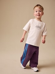 Burgundy Red Wide Leg Side Stripe Joggers (3mths-7yrs) - Image 3 of 9