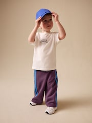 Burgundy Red Wide Leg Side Stripe Joggers (3mths-7yrs) - Image 5 of 9