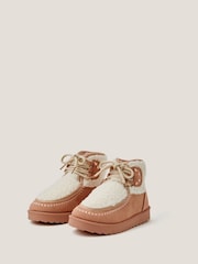 Monsoon Natural Bow Borg Ankle Boots - Image 1 of 3