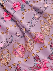 Monsoon Purple Magical Unicorn Print Satin Skirt - Image 3 of 3