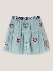 Monsoon Green Heart Embellished Tulle Skirt - Image 2 of 4