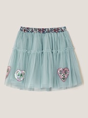Monsoon Green Heart Embellished Tulle Skirt - Image 3 of 4