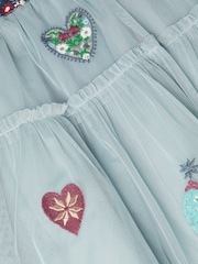 Monsoon Green Heart Embellished Tulle Skirt - Image 4 of 4