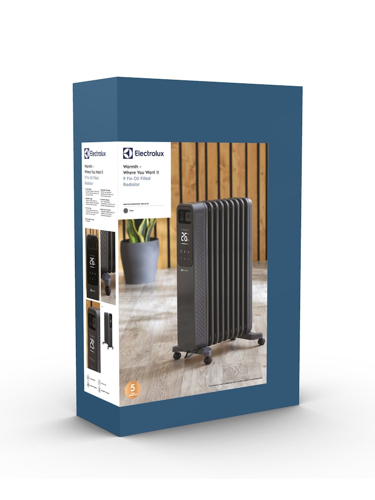 Electrolux Grey 2000W Oil Filled Radiator Heater - Image 6 of 6