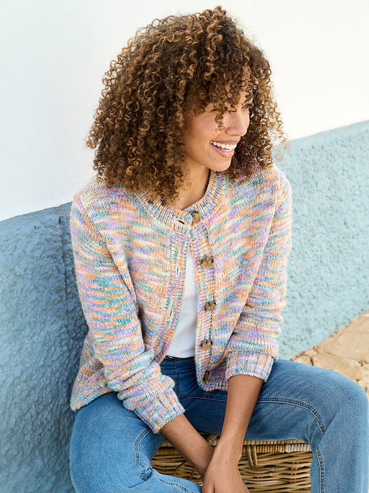 Cotton Traders Cream Button Through Cardigan - Image 2 of 4 Cotton Traders Cream Button Through Cardigan - Image 2 of 4