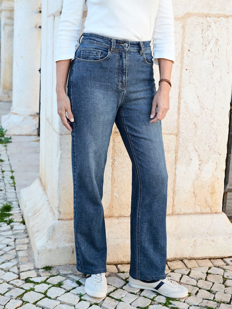 Cotton Traders Blue Straight Leg Jeans - Image 1 of 4 Cotton Traders Blue Straight Leg Jeans - Image 1 of 4