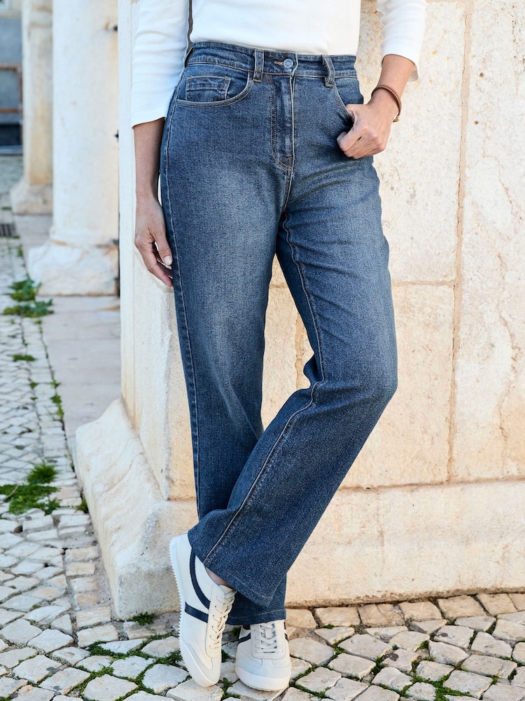 Cotton Traders Blue Straight Leg Jeans - Image 2 of 4 Cotton Traders Blue Straight Leg Jeans - Image 2 of 4