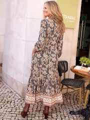 Cotton Traders Black Jersey Tiered Maxi Dress - Image 2 of 5