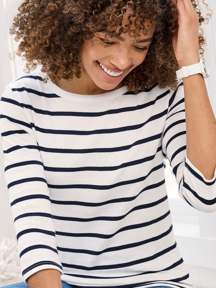 Cotton Traders Cream Wrinkle Free 3/4 Sleeve Boat Neck Top - Image 4 of 4 Cotton Traders Cream Wrinkle Free 3/4 Sleeve Boat Neck Top - Image 4 of 4